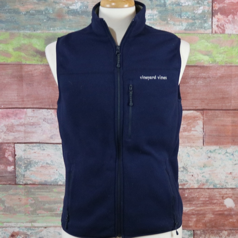 Vineyard Vines Polyester Fleece Vest Blue Size S